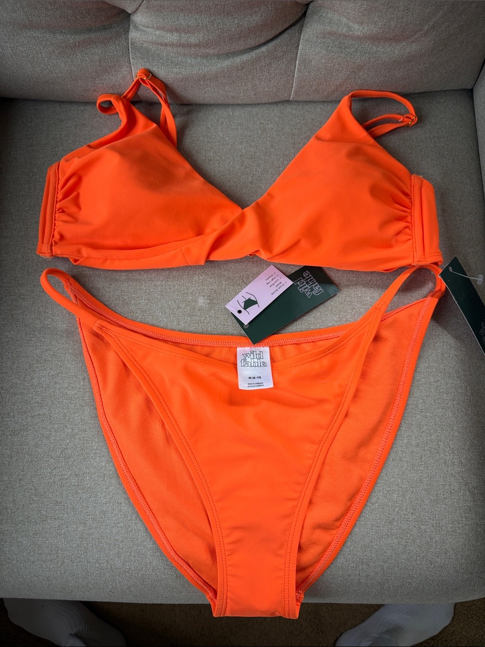 Twist Front High Leg Bikini Set